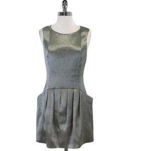 Theyskens' Theory Silver Dilliam Pleated Dress Sz 2 2 / Silver